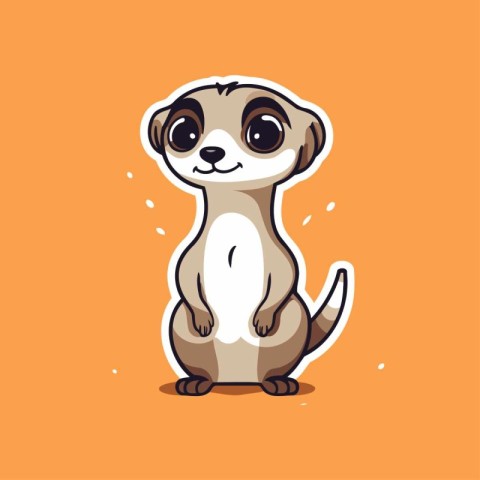 Cute meerkat cartoon vector illustration. Cute cartoon meerkat.