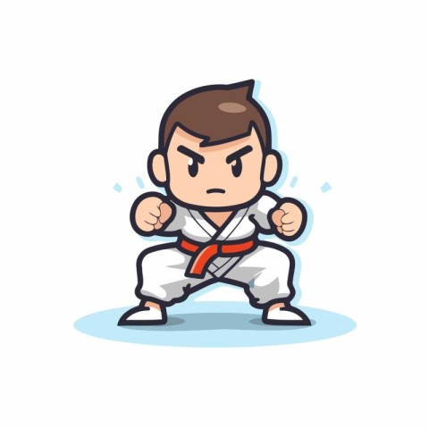 Taekwondo character. Vector illustration of a taekwondo fighter.