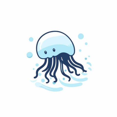 Jellyfish vector icon. Underwater animal sign. Aquatic sea life