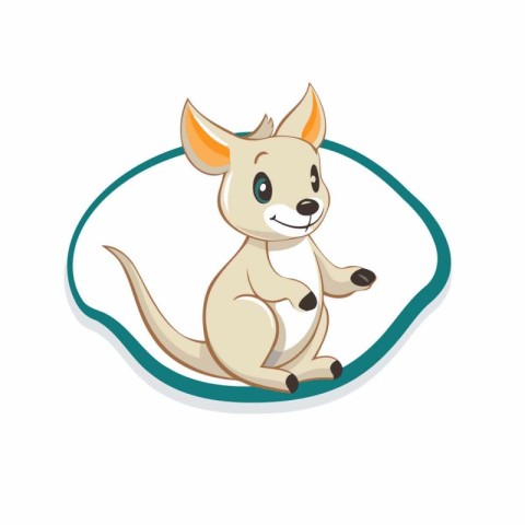 Kangaroo cartoon icon. Vector illustration of kangaroo.