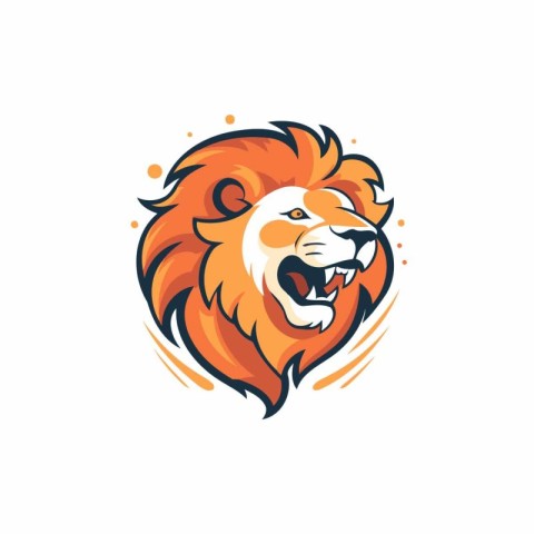 Lion head mascot logo template. Lion head vector logo template.