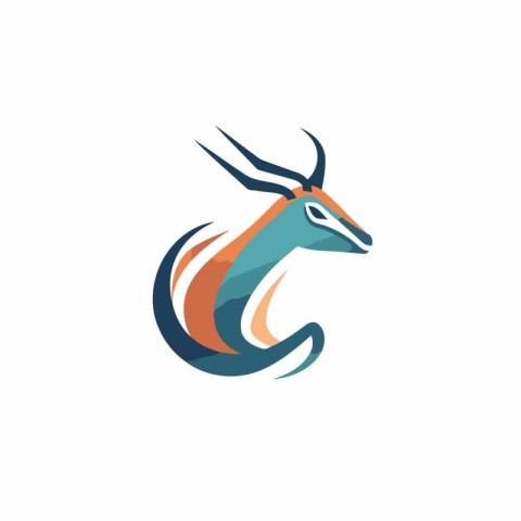 Gazelle Logo Design Template. Abstract Animal Icon Vector Design