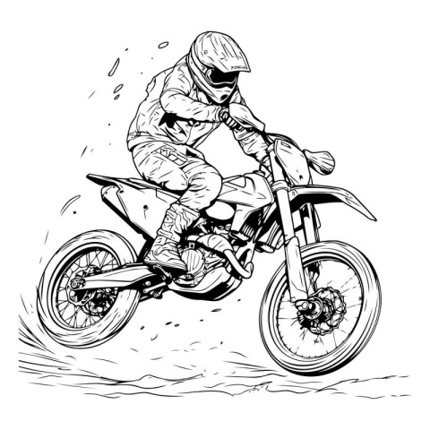 Motocross rider. Vector illustration of a motocross rider.