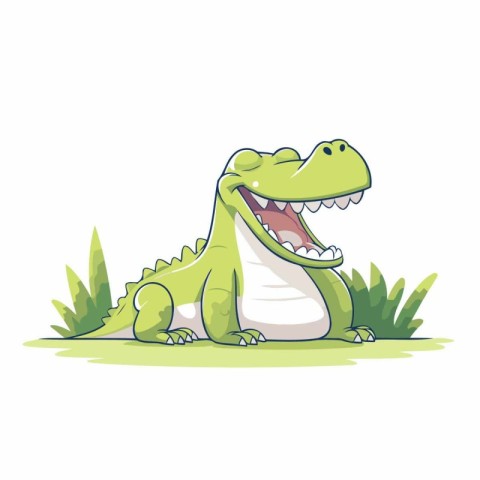 Cute crocodile cartoon vector Illustration on a white background