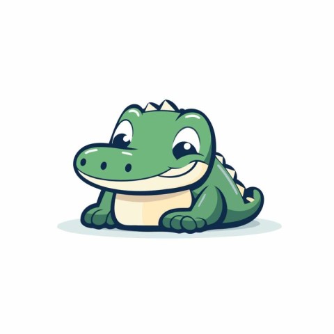 Cute crocodile. Vector illustration of a cartoon crocodile.