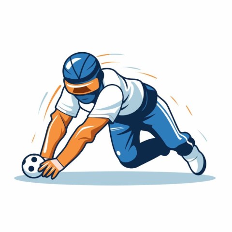 Illustration of a cricket player running with ball on white back