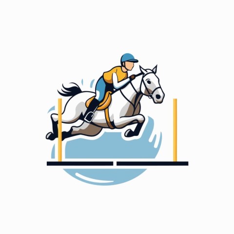 Horse jumping vector icon. Equestrian sport. equestrian competit