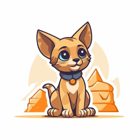 Cute cartoon chihuahua dog with big eyes. Vector illustration.