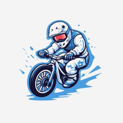 Mountain biker. Vector illustration of a motocross rider on a mo