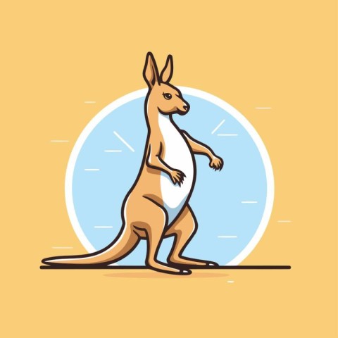 Kangaroo vector illustration. Cartoon style. Isolated on backgro