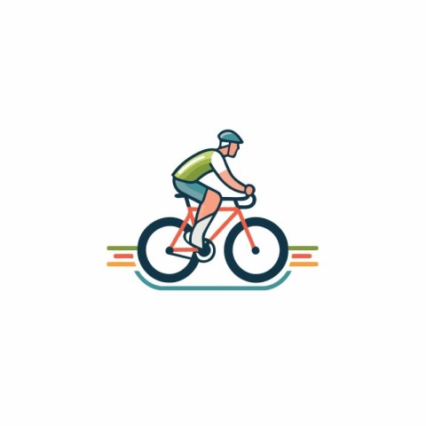 Cyclist icon on white background for graphic and web design. Cre