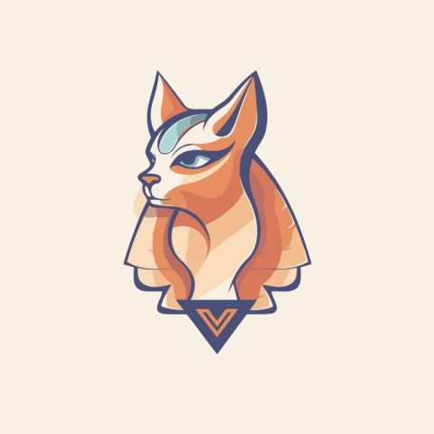 Fox head logo template. Vector illustration of a fox head mascot