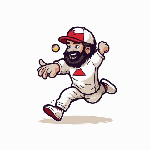 Cartoon baseball player. Vector illustration of a cartoon baseba