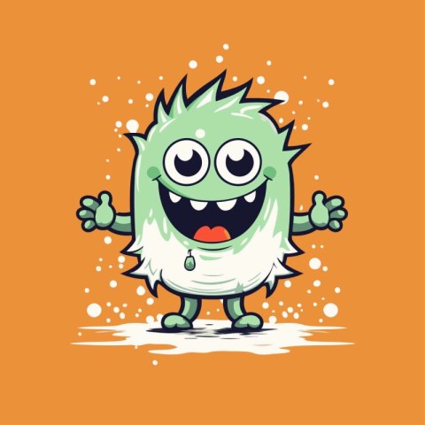 Cute cartoon monster. Halloween vector illustration. Cute monste