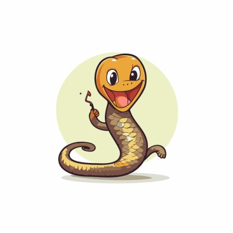 Cute cartoon snake. Vector illustration. Isolated on white backg