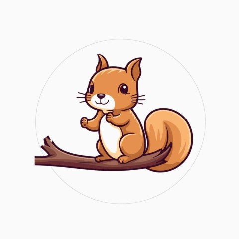 Squirrel cartoon icon. Vector illustration of a cute squirrel on