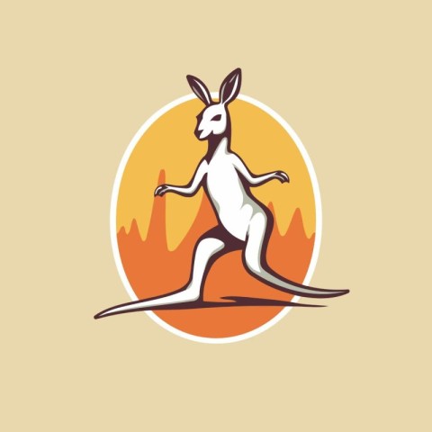 Kangaroo logo template. Kangaroo vector illustration. Kangaroo i