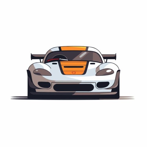 Vector illustration of a racing car on white background. Side vi