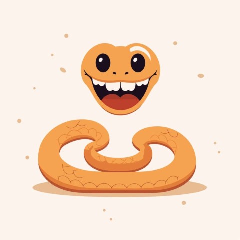 Funny cartoon snake. Vector illustration of a funny cartoon snak