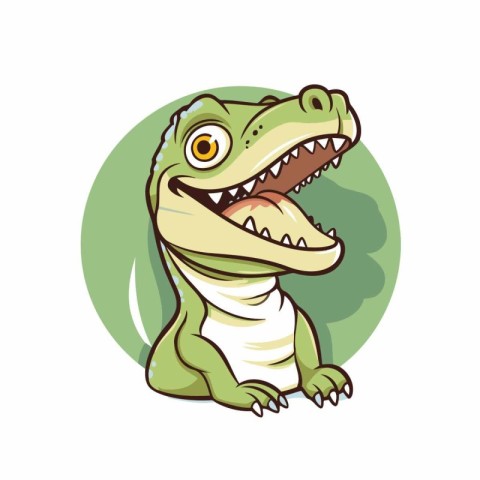 Cartoon crocodile. Vector illustration of a cute crocodile.