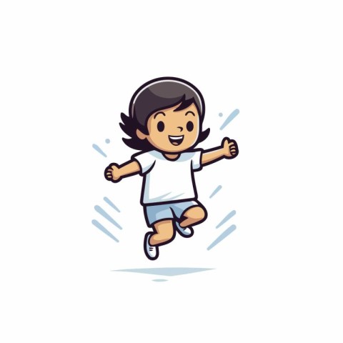 Running boy. Vector illustration. Isolated on a white background