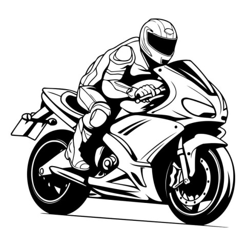 Motorcycle racer on a motorcycle. Vector illustration of a motor