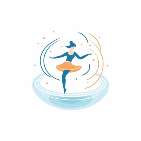 Vector illustration of a girl in a swimsuit on a white backgroun