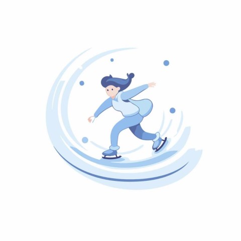 Winter sports. snowboarding. ice skating. figure skating. Vector