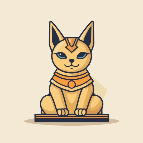 Vector illustration of a cat in a chinese costume. Cartoon style