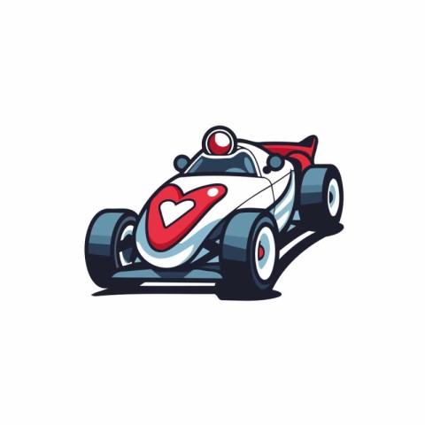 Vector illustration of a racing car. isolated on a white backgro