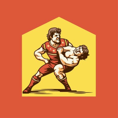 Mascot illustration of a Japanese martial arts fighter fighting