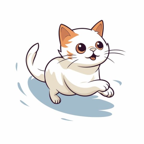 Cute cartoon cat on white background. Vector illustration for yo