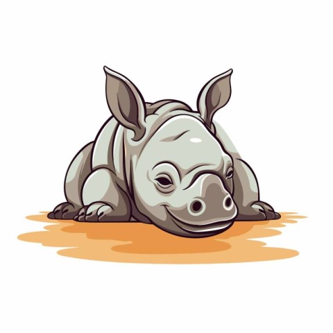 rhinoceros isolated on a white background. vector illustration.