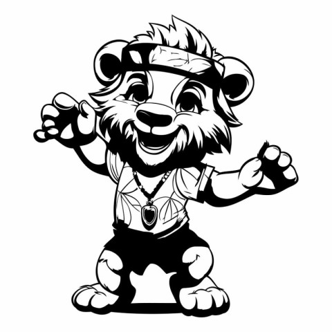 Lion Cartoon Mascot Character Mascot Vector Illustration