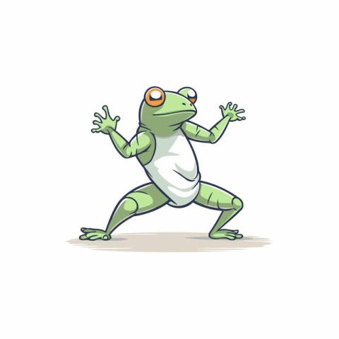 Frog cartoon character isolated on white background. Vector stoc