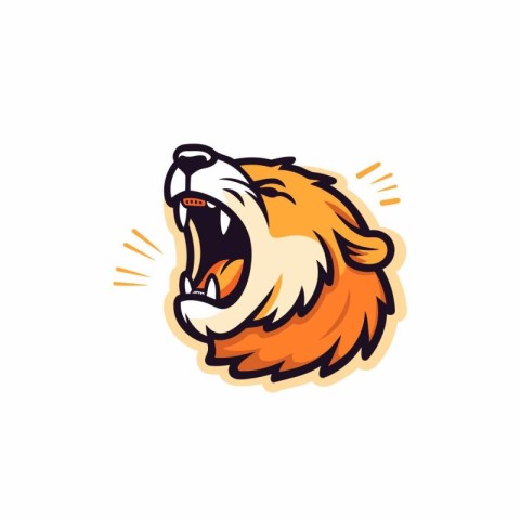 Lion head mascot logo. Vector illustration of wild animal head m