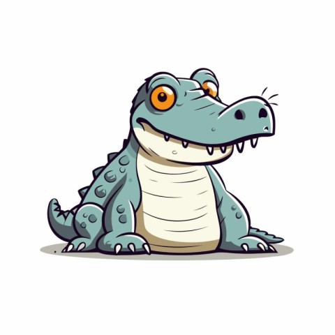 Cartoon crocodile. Vector illustration of a cute crocodile.