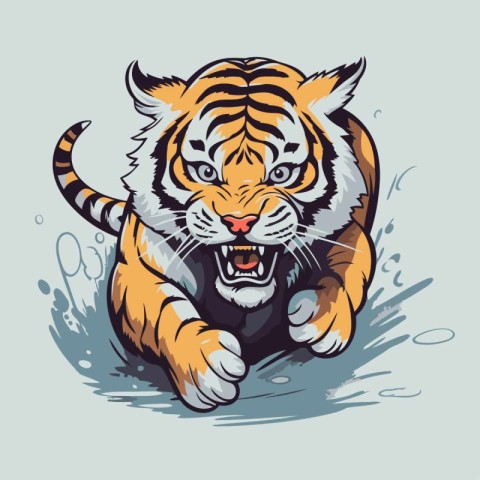 Tiger. Vector illustration for t-shirt and other uses.