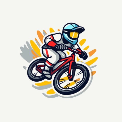 Motocross logo. vector illustration of a rider on a bike