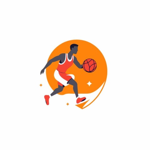 Basketball player vector logo design template. Basketball player