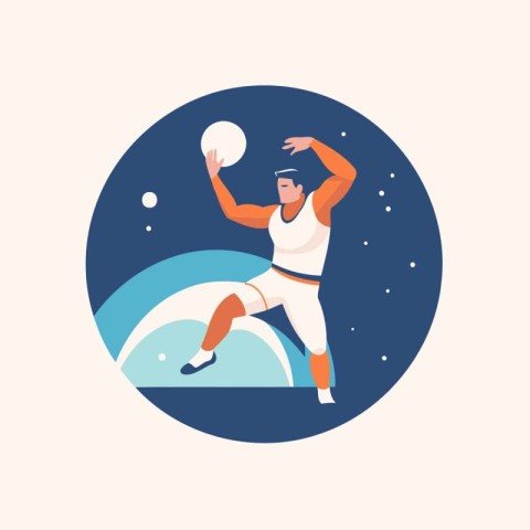 Volleyball player flat icon elements. eps10 vector illustration