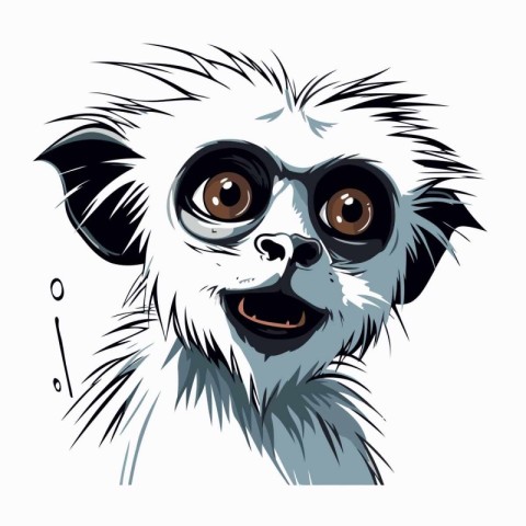 Portrait of a cute panda with big eyes. Vector illustration.