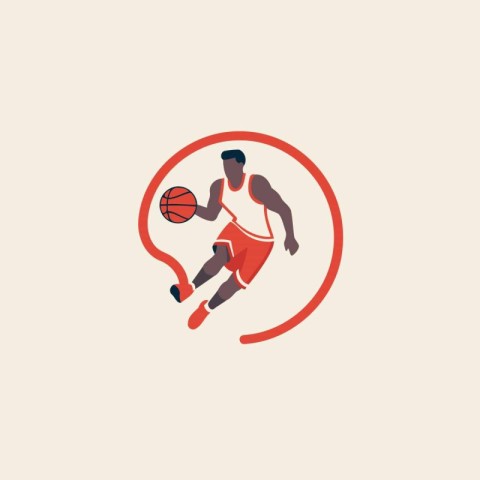 Vector illustration of basketball player in action. Basketball p