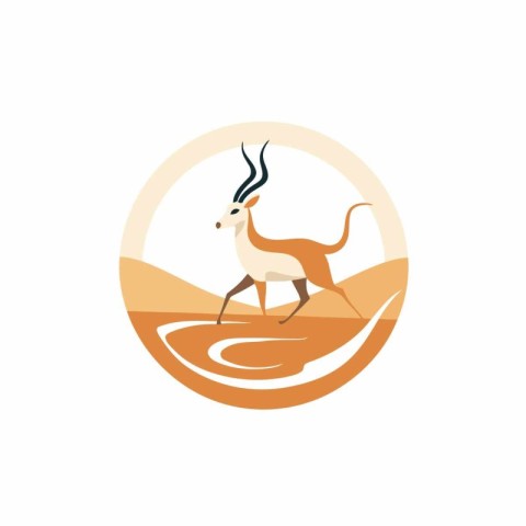 Antelope logo design template. Vector illustration of antelope i