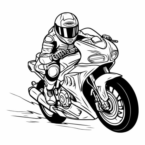 Motorcycle racer. Vector illustration of a motorcyclist on a mot