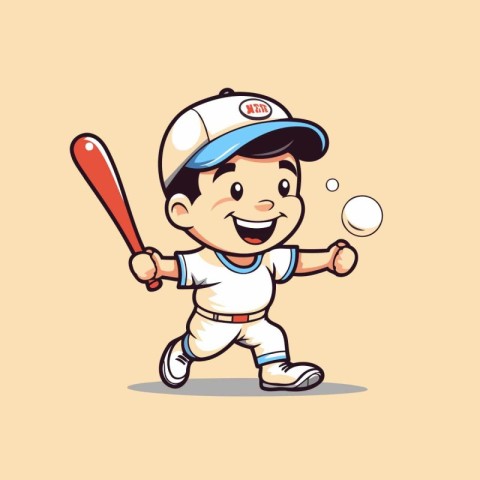 Baseball Player Cartoon Mascot Character Mascot Icon Illustratio