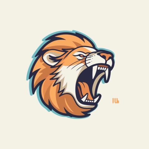 Lion mascot logo design vector template. Lion head illustration