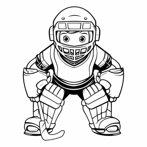 Ice Hockey Player Mascot. Vector illustration ready for vinyl cu