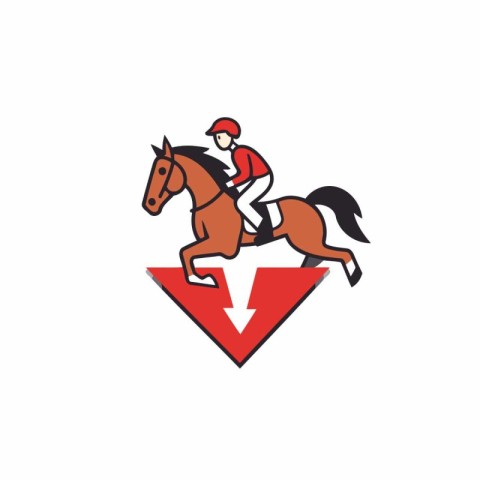 Horse racing logo design template. Equestrian sport icon.