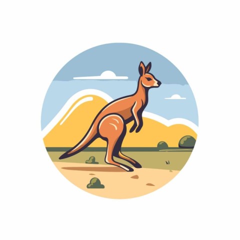 Kangaroo icon. Vector illustration of a kangaroo in a flat style